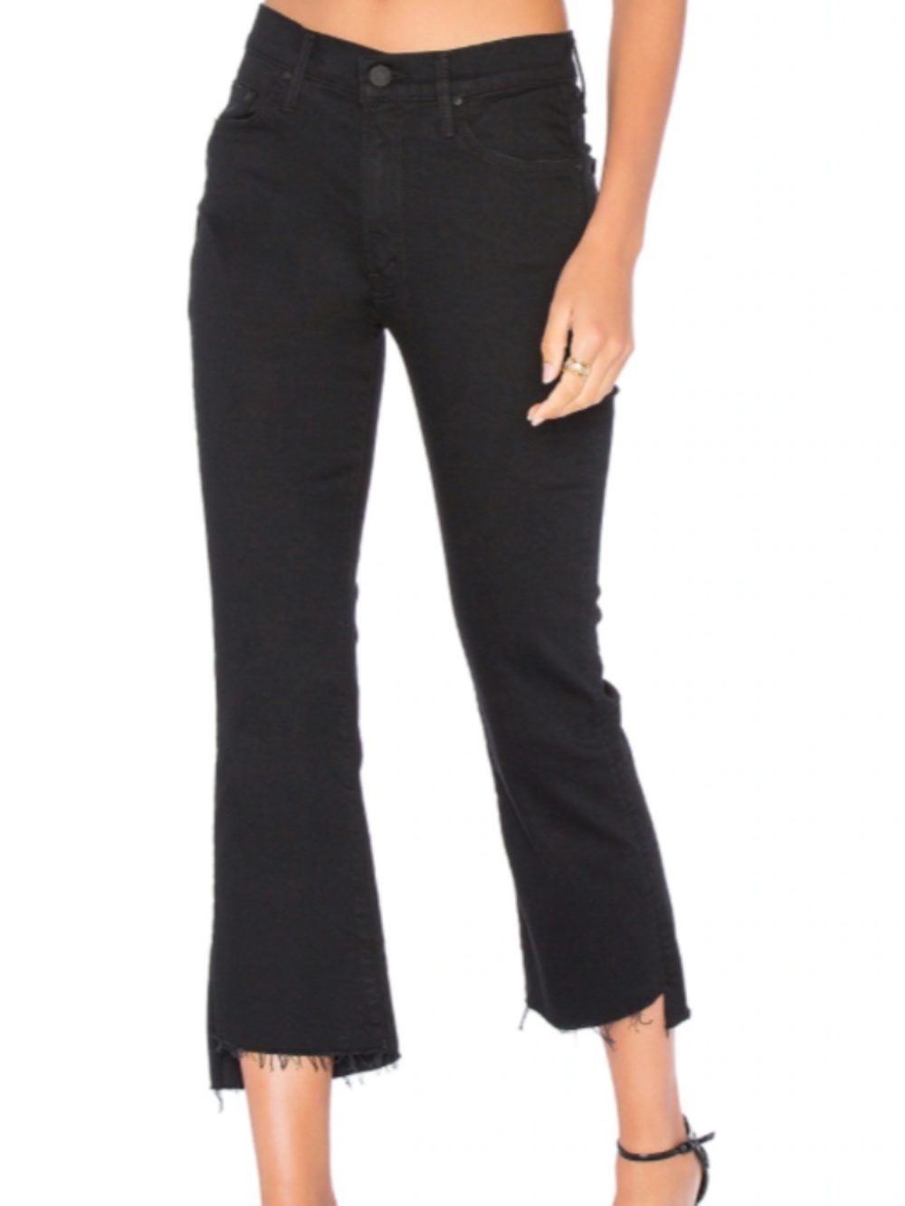 Mother black Insider Crop Step Fray jeans